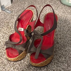 Dolce & Gabbana brown and red wedge heels